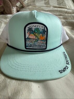 Simply Southern Mint Trucker Hat with Fishing Patch